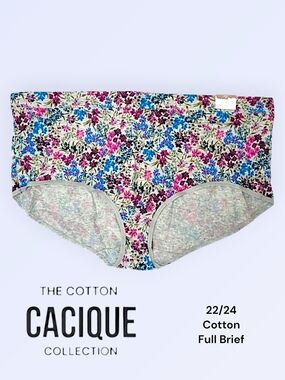 Cacique Floral Cotton Full Brief Size 22/24